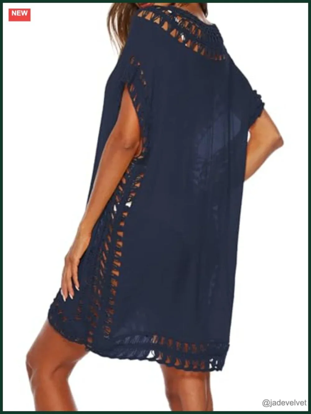 Crochet Chiffon Swim Suit Cover Up Dress Tassel Hem Beach Coverup